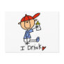 Stick Figure Baby I Drink Tshirts and Gifts Postcard