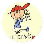 Stick Figure Baby I Drink Tshirts and Gifts Sticker