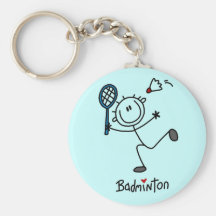 Stick Figure Badminton T-shirts and Gifts Key Chains
