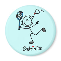 Stick Figure Badminton T-shirts and Gifts Fridge Magnet