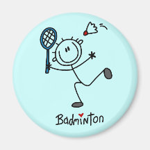 Stick Figure Badminton T-shirts and Gifts Fridge Magnet