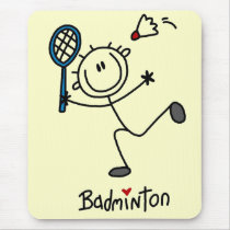 Stick Figure Badminton T-shirts and Gifts Mouse Pad