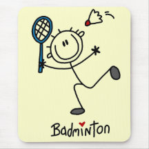 Stick Figure Badminton T-shirts and Gifts Mouse Pad