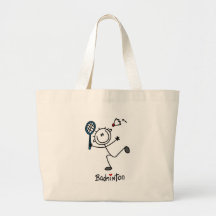 Stick Figure Badminton T-shirts and Gifts Tote Bag
