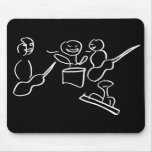 Stick figure band white outline mousepad