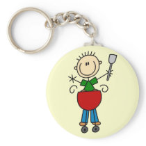 Stick Figure Barbequeing T-shirts and gifts Key Chain