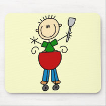 Stick Figure Barbequeing T-shirts and gifts Mouse Pad
