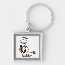Stick Figure Basic Football T-shirts and Gifts Key Chain