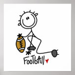 Stick Figure Basic Football T-shirts and Gifts posters