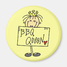 Stick Figure BBQ Queen Fridge Magnets