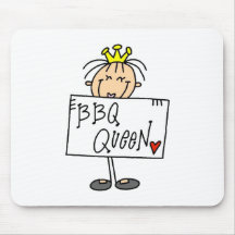 Stick Figure BBQ Queen Mousepads