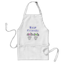 Stick figure best friends apron