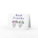 Stick figure best friends greeting card