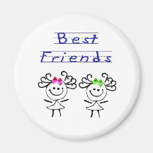 Stick figure best friends magnet