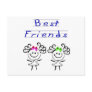 Stick figure best friends postcard