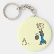 Stick Figure Bowling T-shirts and Gifts Key Chain