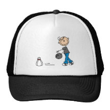 Stick Figure Bowling T-shirts and Gifts Mesh Hats