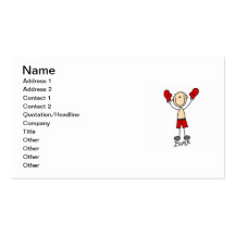 Stick Figure Boxer T-shirts and Gifts Business Card Templates