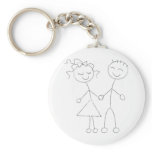 Stick Figure Boy and Girl keychains