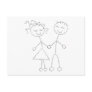 Stick Figure Boy and Girl Post Card