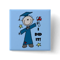 Stick Figure Boy Graduate T-shirts and Gifts Pins