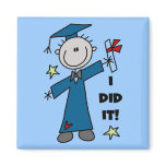 Stick Figure Boy Graduate T-shirts and Gifts Magnets