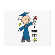 Stick Figure Boy Graduate T-shirts and Gifts Post Card