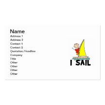 Stick Figure Boy I Sail Business Cards