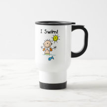 Stick Figure Boy I Swim Mug