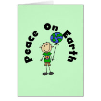 Stick Figure Boy Peace on Earth T-shirts and Gifts cards