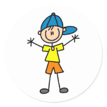 Stick Figure Boy Sticker