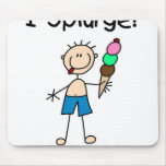 Stick Figure Boy with Ice Cream mousepads