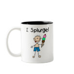 Stick Figure Boy with Ice Cream mugs