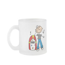 Stick Figure Boy with Jukebox Tshirts and Gifts Mug