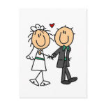 Stick Figure Bride and Groom Invitations Postcards