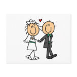 Stick Figure Bride and Groom Invitations postcards