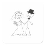 Stick Figure Bride & Groom stickers