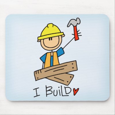 Stick Figure Carpenter Mouse Mat by stick_people
