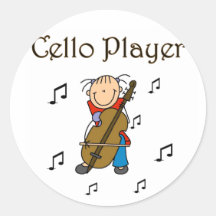 Stick Figure Cello Player Stickers Sticker