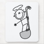 Stick Figure Chef with Ladle Mouse Mat