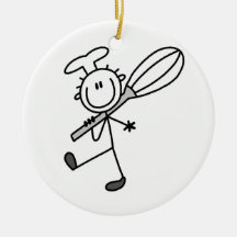 Stick Figure Chef With Whisk Ornaments