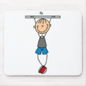 Stick Figure Chin Up Mousepad