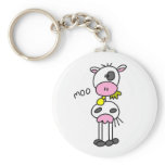 Stick Figure Cow Keychain