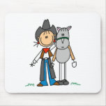 Stick Figure Cowgirl with Horse Mousepad
