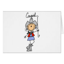Stick Figure Cowgirl with Lasso Cards