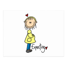Stick Figure Expecting Baby Post Card