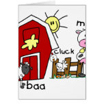 Stick Figure Farm Animals Card