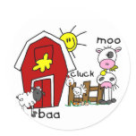 Stick Figure Farm Animals Tshirts and Gifts stickers