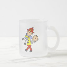 Stick Figure Firefighter Saving Lives Mug