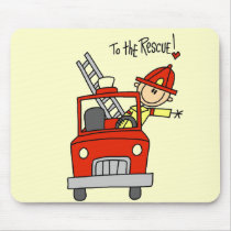 Stick Figure Firefighter to the Rescue Mousepad